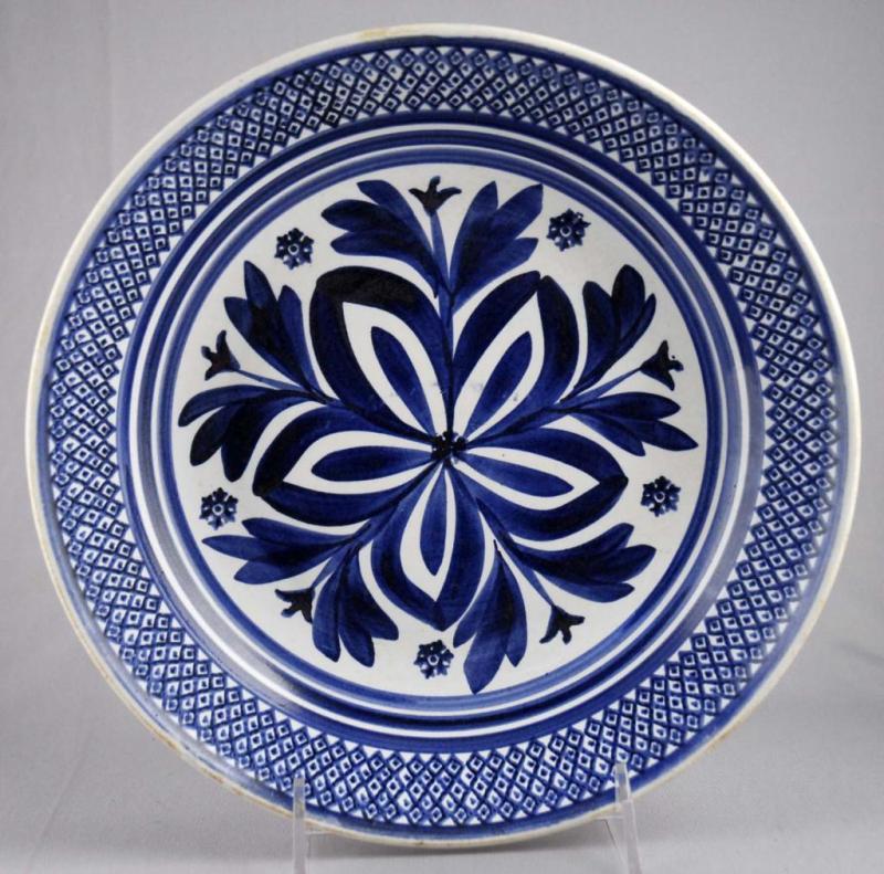 Appraisal: Soft Paste Hand-Decorated Bowl Description Circa All blue decoration Condition