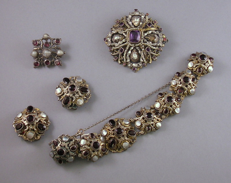 Appraisal: Group of Silver and White Metal Gem-set Jewelry including a