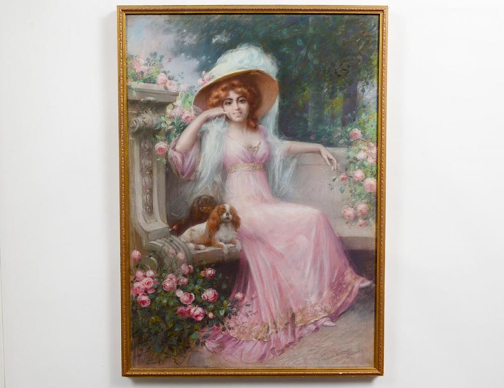 Appraisal: DELPHIN ENJOLRAS French - Portrait of a Seated Woman with