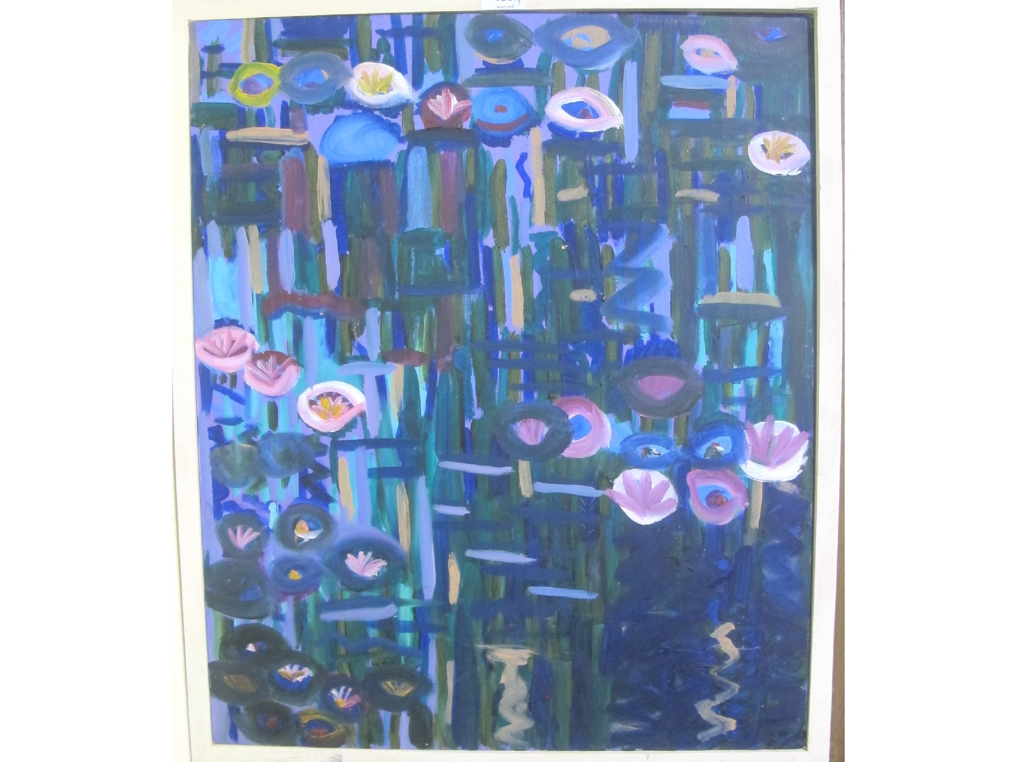 Appraisal: JANICE KELLY Water lilies signed oil on canvas Tom MacDonald