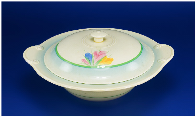 Appraisal: Clarice Cliff Tureen and Cover 'Spring Crocus' design inches in