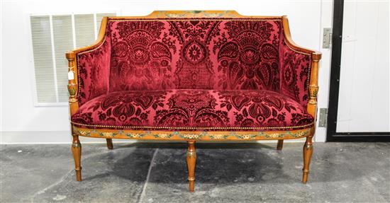 Appraisal: Sale Lot A Louis XVI Style Settee with red upholstery