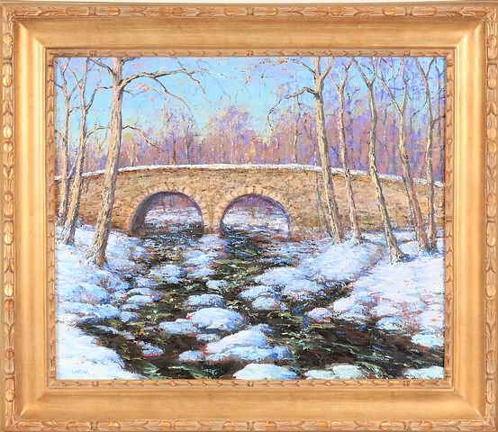 Appraisal: Bridge at Mill Creek oil on canvas x SLL Lukens