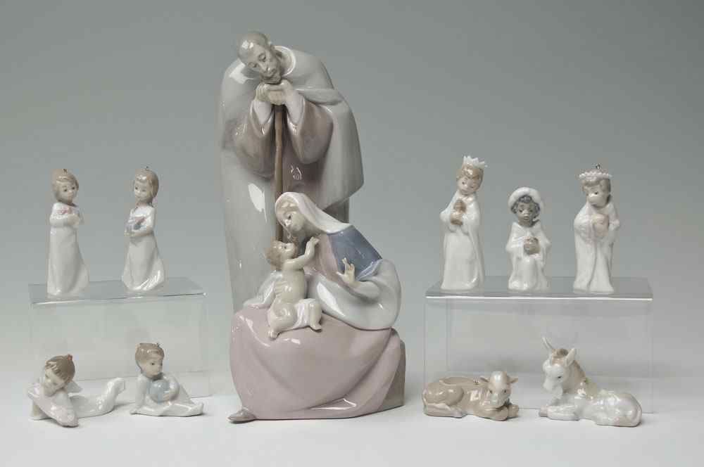 Appraisal: LLADRO PORCELAIN FIGURINES BLESSED FAMILY Fulgencio Garcia designer issued retired