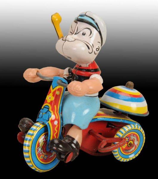 Appraisal: Linemar Mechanical Popeye Tricycle Wind-Up in O B Description Japanese