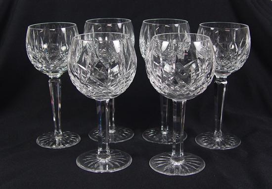 Appraisal: Six Waterford Lismore Hocks Assembled set two stems and four