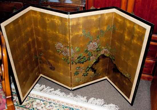 Appraisal: Four-panel Japanese screen Estimate - No condition report supplied