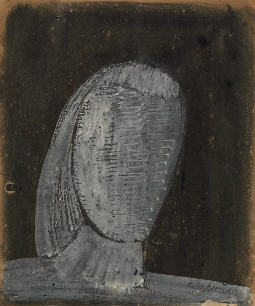 Appraisal: MILTON AVERY Gray Head Oil and gouache on paper x