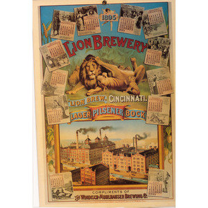 Appraisal: A Lion Brewery Printed Advertisement Windisch Muhlhauser Brewing Company Cincinnati