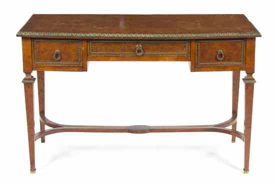 Appraisal: A Directoire Style Burlwood and Gilt Metal Mounted Writing Desk