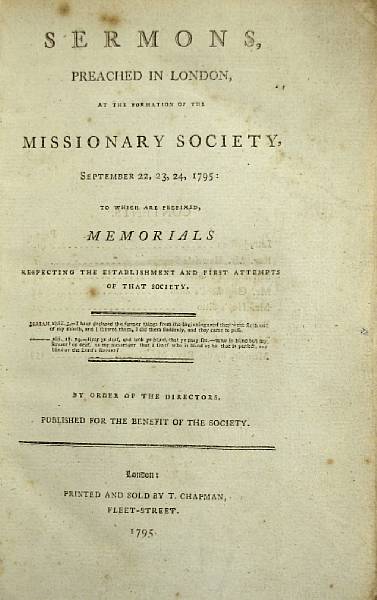 Appraisal: LONDON MISSIONARY SOCIETY Sermons Preached in London at the Formation