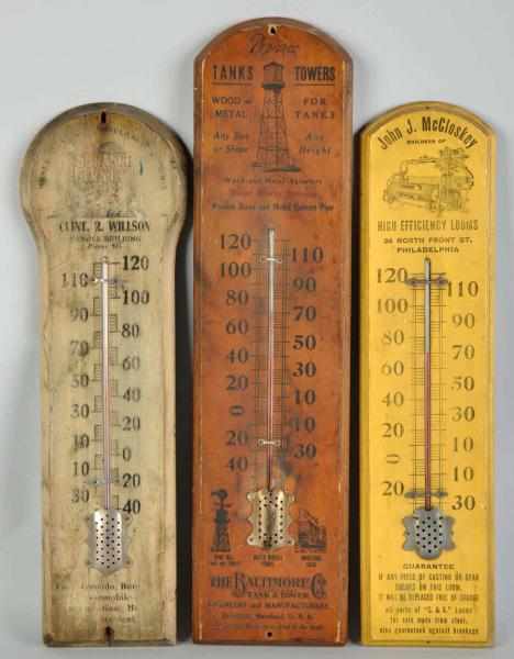 Appraisal: Lot of Advertising Thermometers Description Includes Insurance First Peidgree Tanks