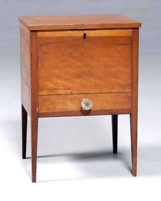 Appraisal: American Federal sewing table paneled top opening to open interior