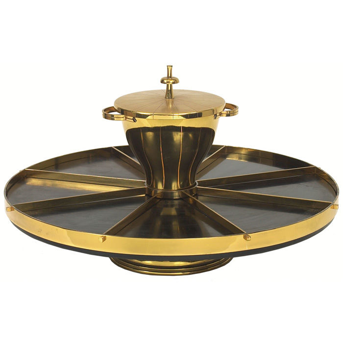 Appraisal: Tommi Parzinger Lazy Susan by Dorlyn brass base supports a