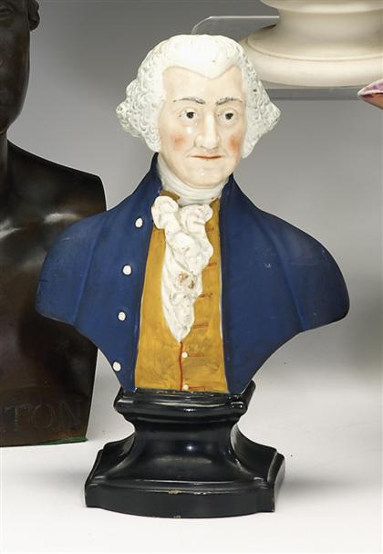 Appraisal: Staffordshire bust of George Washington impressed mark enoch wood Depicted