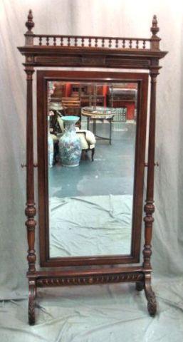 Appraisal: Carved Wood Cheval Mirror Dimensions wide x high