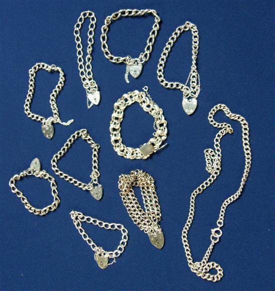 Appraisal: Ten silver bracelets various dates and makers oz