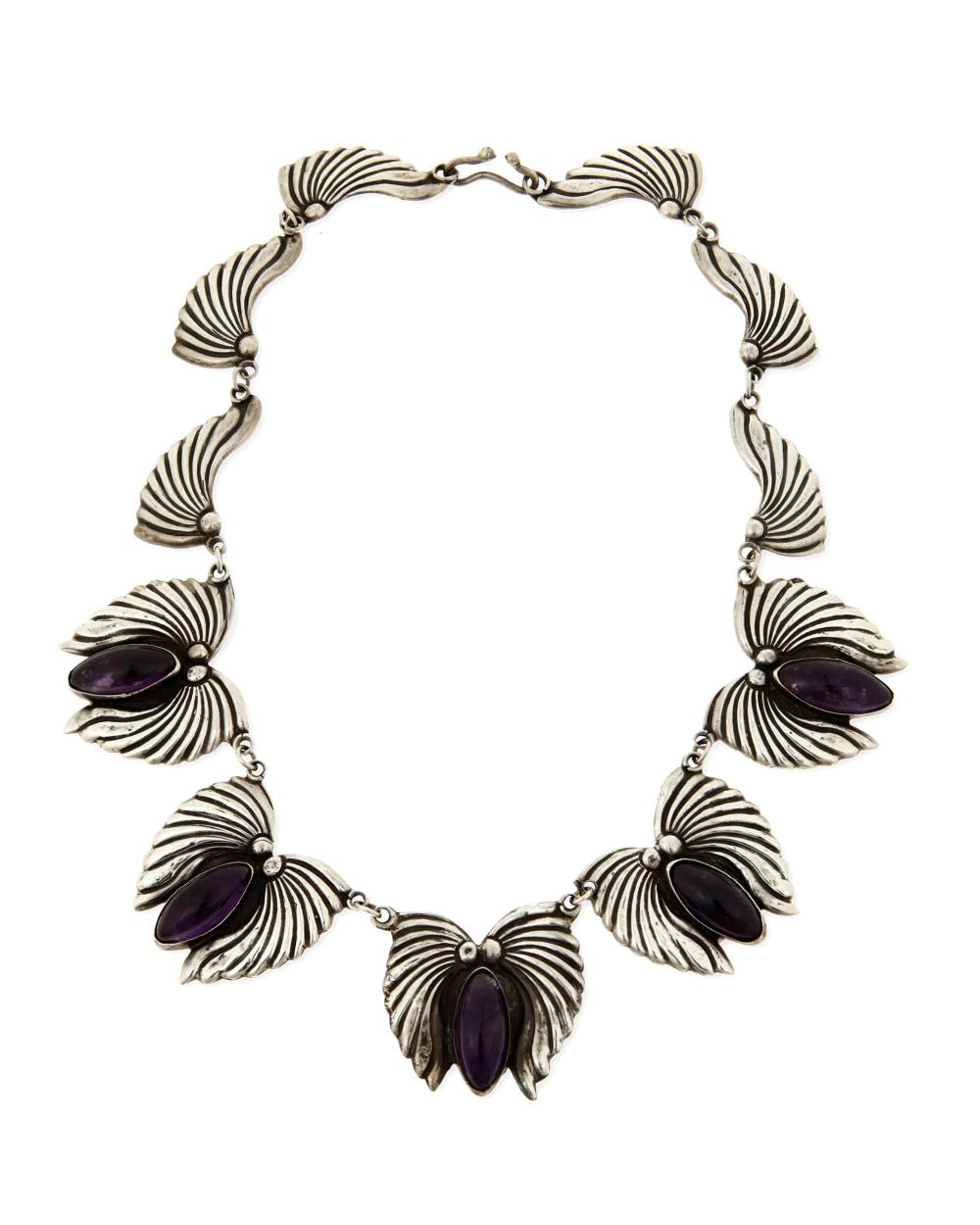 Appraisal: A Los Castillo sterling silver and amethyst necklace Circa -