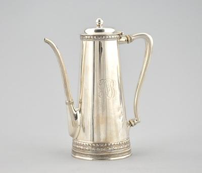 Appraisal: A Tiffany Co Sterling Silver Coffee Pot With bands of