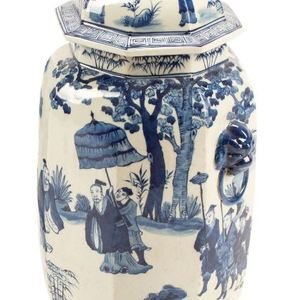 Appraisal: A Chinese Export Blue and White Porcelain Jar Height inches