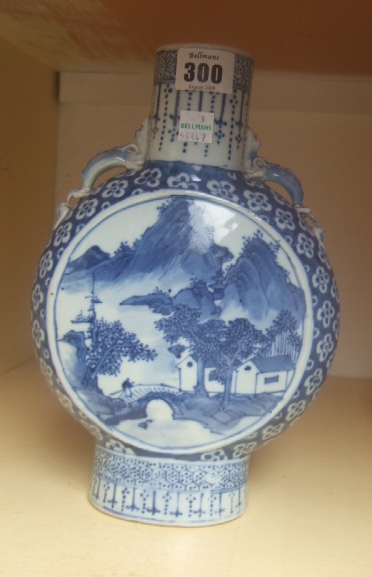 Appraisal: A Chinese blue and white moon flask late th century