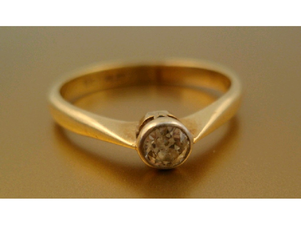 Appraisal: A channel set diamond solitaire ring ct approx yellow metal