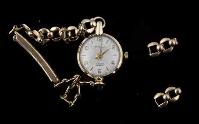 Appraisal: A lady's ct gold cased wristwatch the circular dial signed