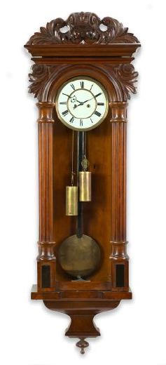 Appraisal: Continental Carved and Stained Fruitwood Cased Wall Clock third quarter