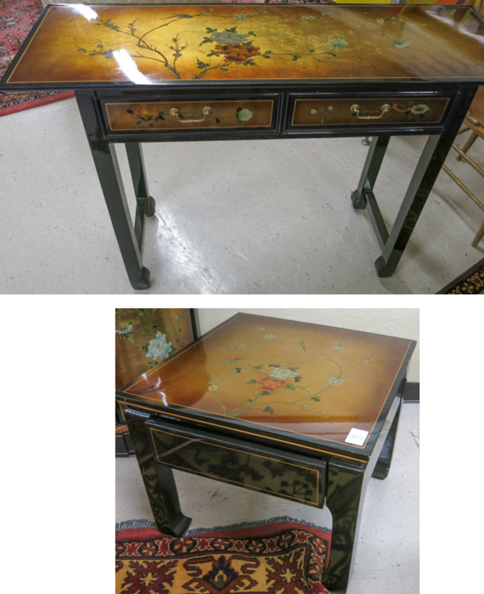 Appraisal: TWO-PIECE TABLE SET Chinese th century a rectangular console table