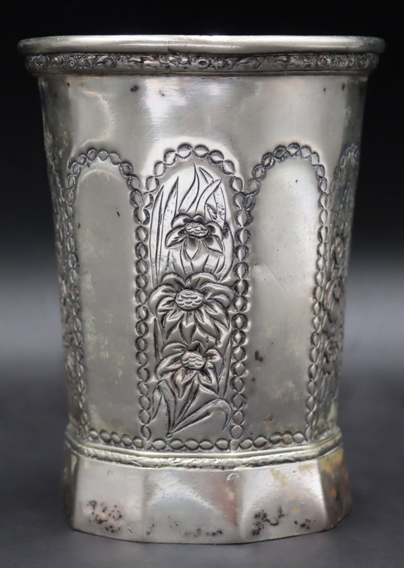 Appraisal: SILVER Antique Continental Silver Beaker Antique Continental silver beaker with