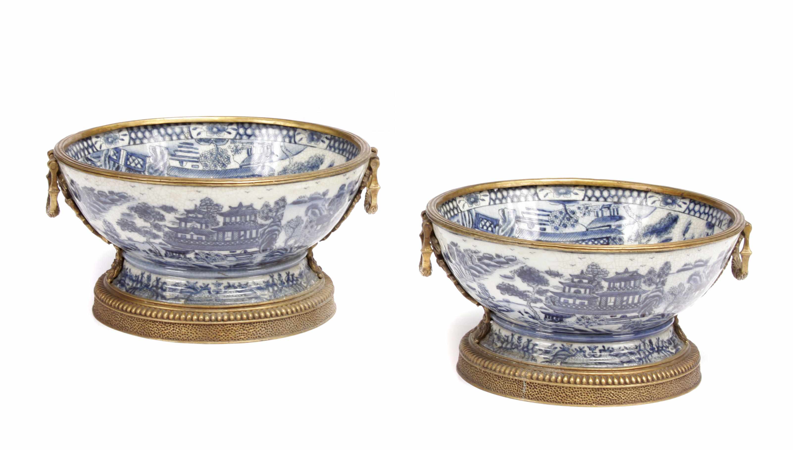 Appraisal: A pair of Neoclassical style gilt bronze mounted blue and