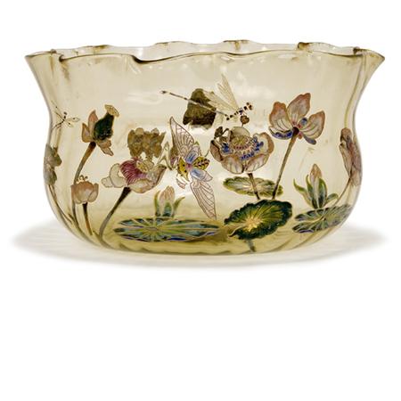 Appraisal: Galle Enameled Glass Bowl Estimate -