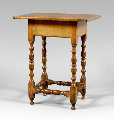 Appraisal: Massachusetts William and Mary tavern table pine and maple with