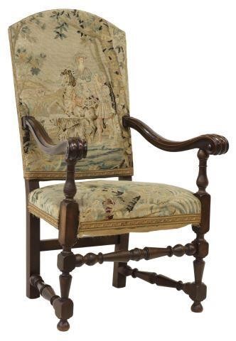 Appraisal: French Louis XIII style walnut armchair late th-early th c