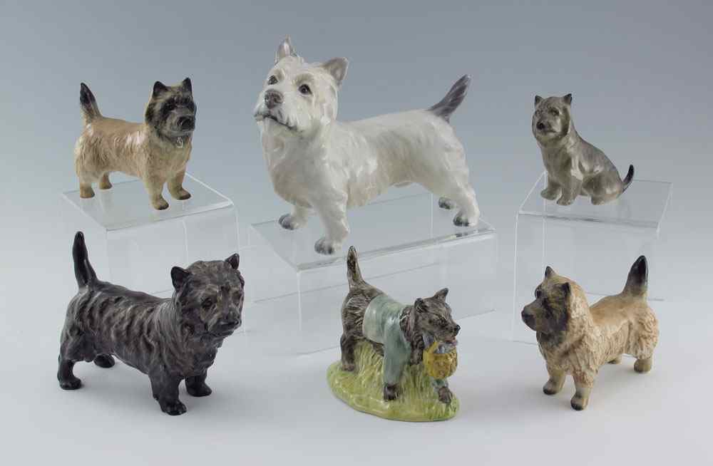 Appraisal: PIECE PORCELAIN TERRIER DOG GROUPING dogs to include Dahl Jensen