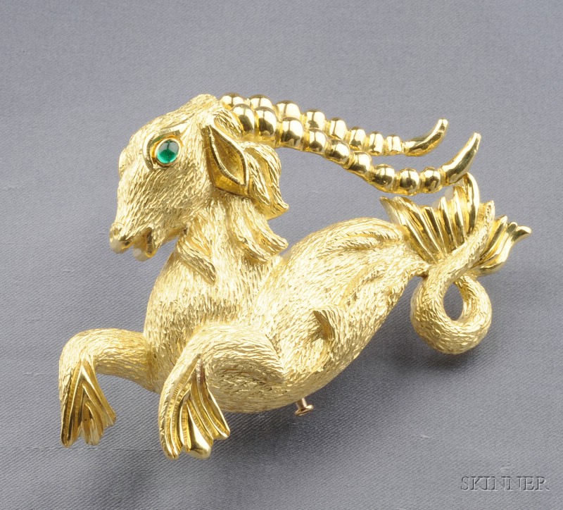 Appraisal: kt Gold Brooch David Webb designed as a mythical sea