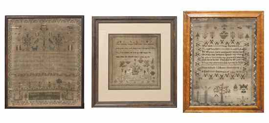 Appraisal: A Group of Three Samplers the first dated the second