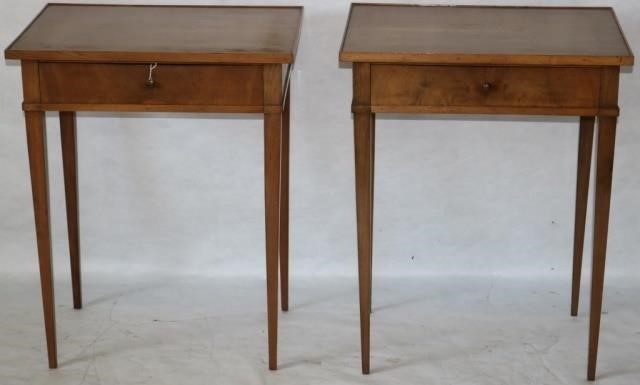 Appraisal: PAIR OF TH C BIEDERMEIER END TABLES FRUIT WOOD SINGLE