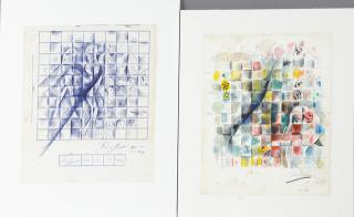 Appraisal: Noel Rockmore - Grid Drawing and Grid Painting the latter