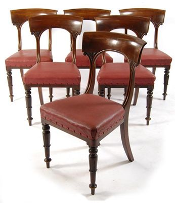 Appraisal: A set of six early Victorian mahogany dining chairs having