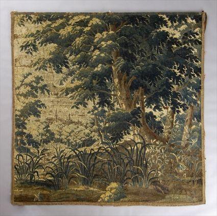 Appraisal: FLEMISH VERDURE TAPESTRY PANEL Worked with a view of a