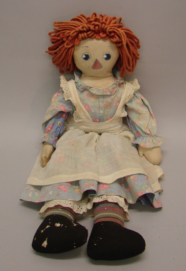 Appraisal: RWA Handmade early folk art Raggedy Ann doll 's Painted