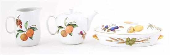 Appraisal: Royal Worcester Evesham porcelain partial service consisting of plates Dia