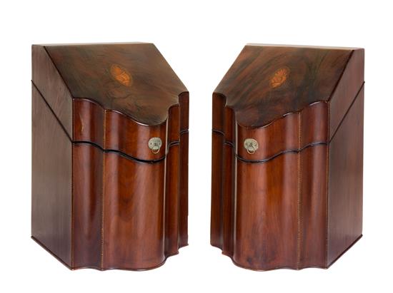 Appraisal: Sale Lot A Pair of George III Mahogany Knife Boxes