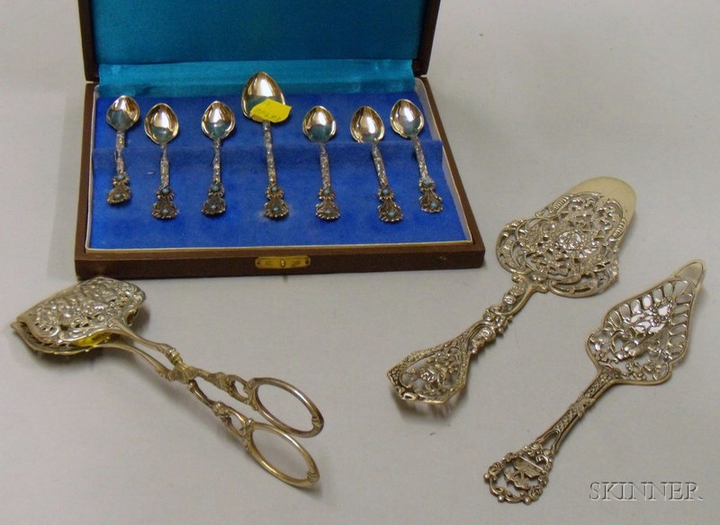 Appraisal: Boxed Set of Seven Sterling and Stone Spoons and Three