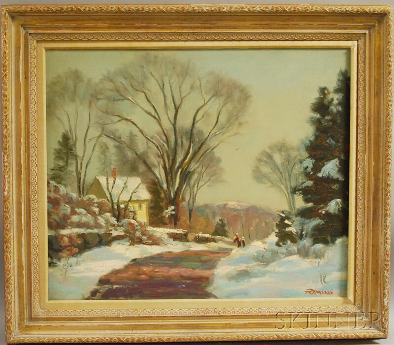 Appraisal: Joseph Rimini American - Concord Street Essex Signed RIMINI l