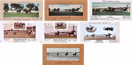 Appraisal: SEVEN PHOTOGRAPHS OF VARIOUS VICTORIAN RACE FINISHES - all with