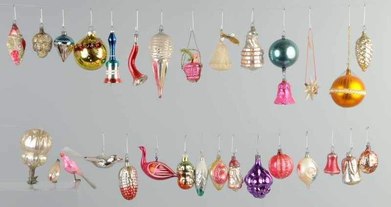 Appraisal: Lot of Blown Glass Christmas Ornaments Description Assorted shapes including