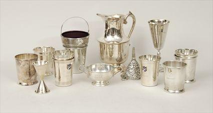 Appraisal: Five American Sterling Silver Articles Including a repouss funnel retailed