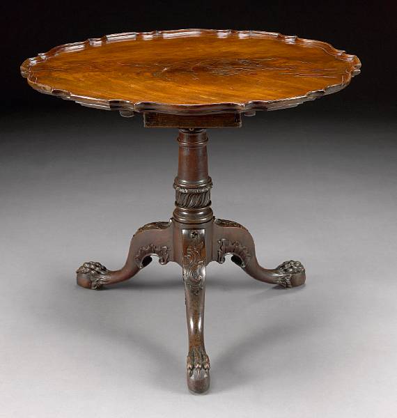 Appraisal: A George III mahogany tilt top occasional table th century